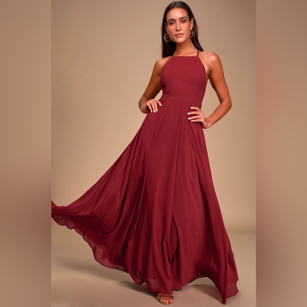 Lulus Mythical Kind of Love Wine Red Maxi Dress Sz‎ 1X
